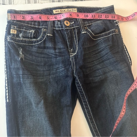 Big Star Darker Wash Y2K Inspired Maddie Boot Embroidered Pockets Jeans Size 25 - Picture 13 of 16
